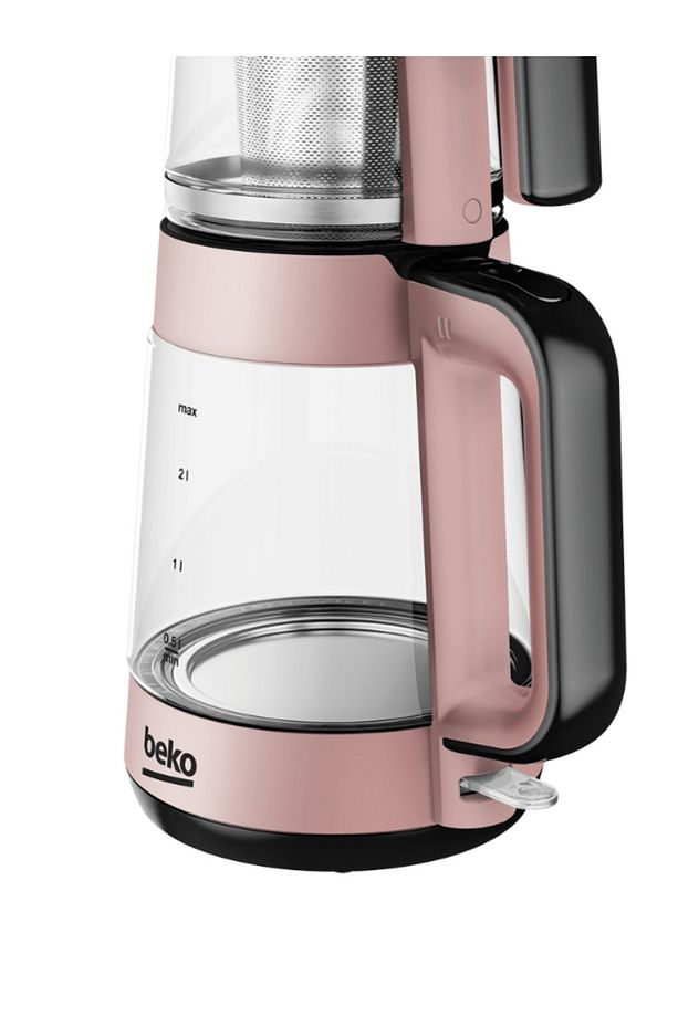 1900 W 2000 ml Cam Çaycı, Rose - 3