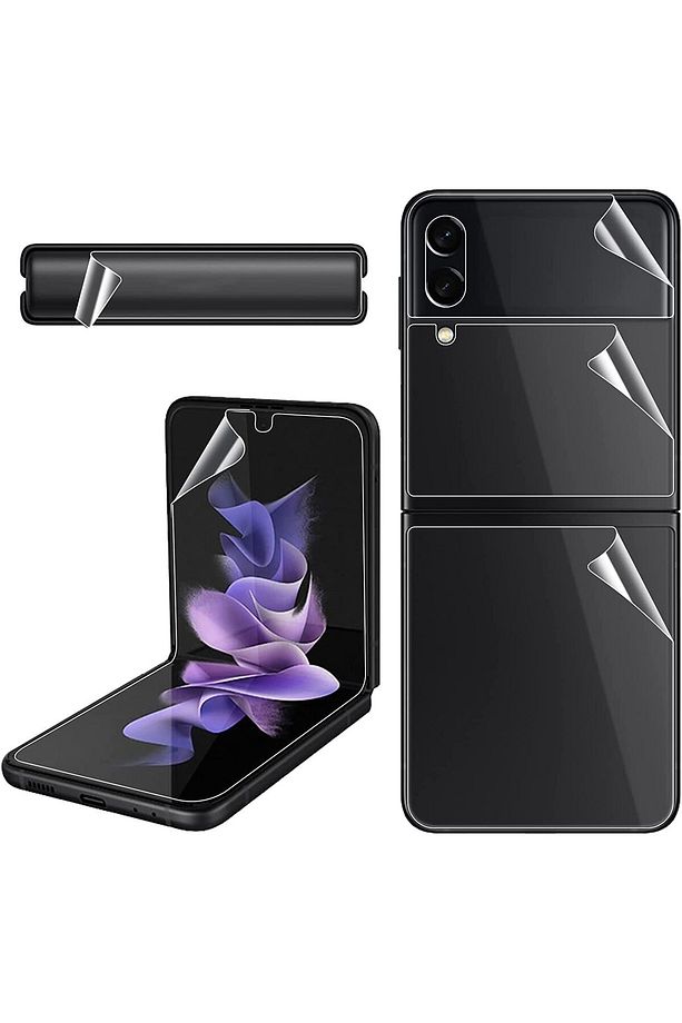 Samsung Galaxy Z Flip 4 ile Uyumlu Ön & Arka Full Body Esnek Nano Çizilmez Ekran Koruyucu - 4