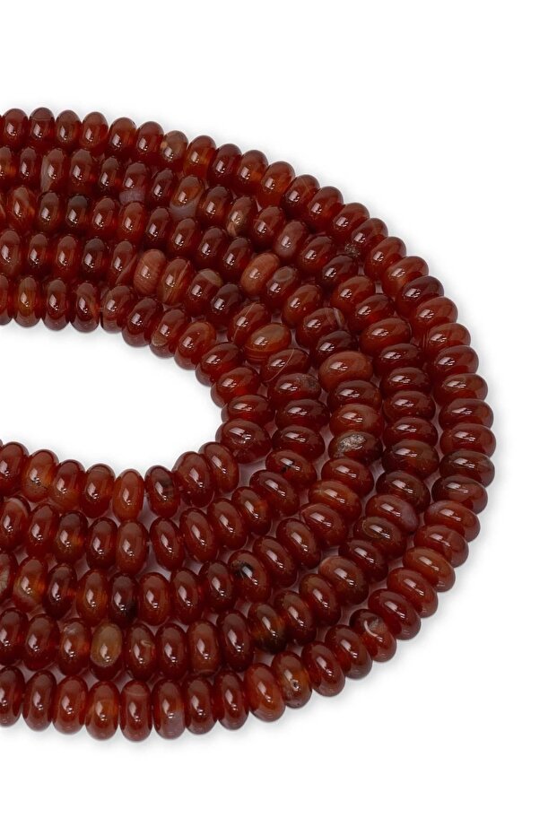 8X4 MM Red Agate Stone String