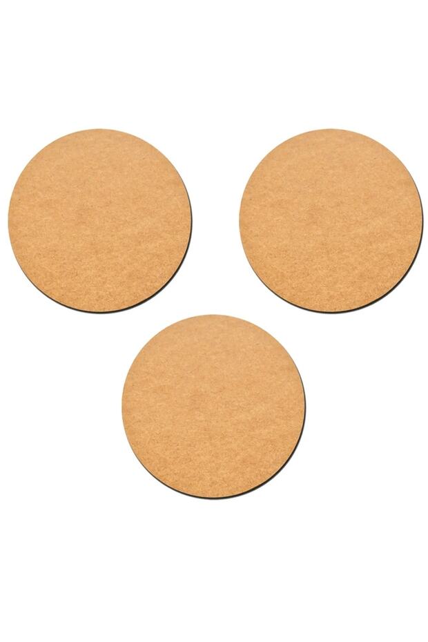 6cm Boyanabilir Ham Mdf Yuvarlak Yapışkanlı - 10 ADET - 1