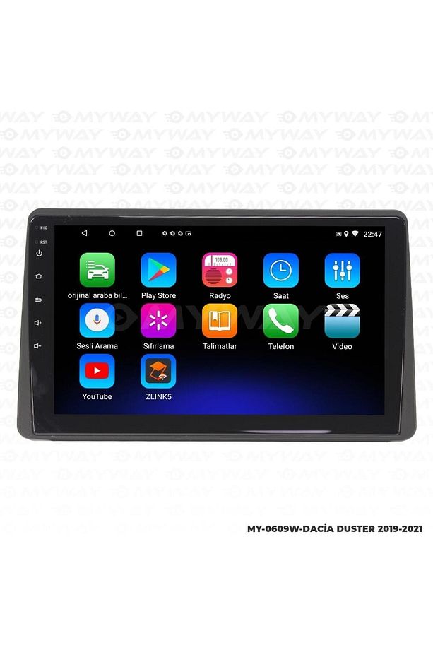 DACİA DUSTER ANDROİD 12 MULTİMEDYA CARPLAY 2GB RAM+32GB HDD 2019-2021 NAVİGASYON EKRAN - 1