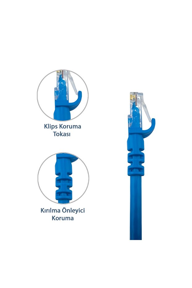 1 Metre Cat6 Network-Ağ-Ethernet Kablosu Mavi - 2