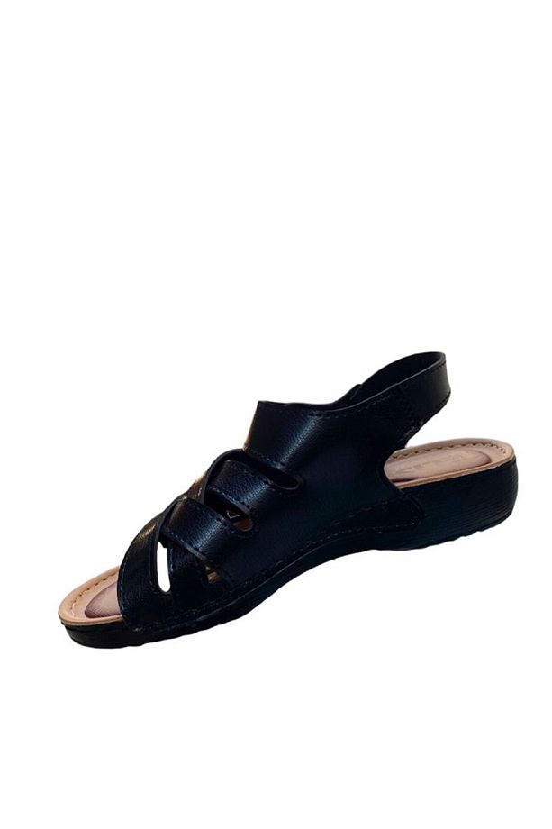 Kadın - Anne Cırt Cırtlı Ortapedik Soft Taban Yazlık Sandalet Modeli - Siyah - 7