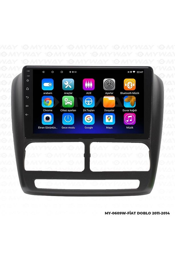 FİAT DOBLO ANDROİD 12 MULTİMEDYA CARPLAY 2GB RAM+32GB HDD 2011-2014 NAVİGASYON EKRAN - 2