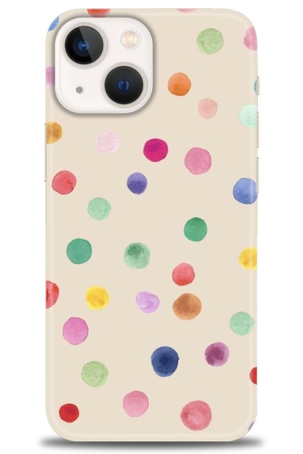 Case for iPhone 13 Mini Case Hd Printed Case - Colorful Polka Dot + Full Screen Protector