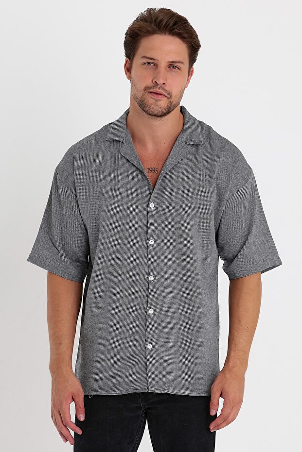 New Season Men's Oversize Cotton Summer Short Sleeve Shirt