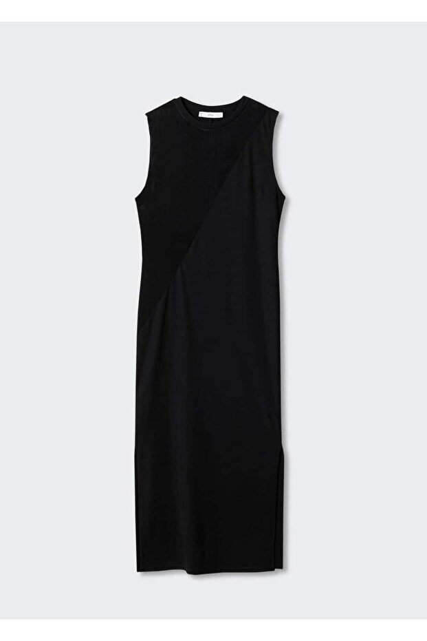 Saten Parçalı Elbise - 3