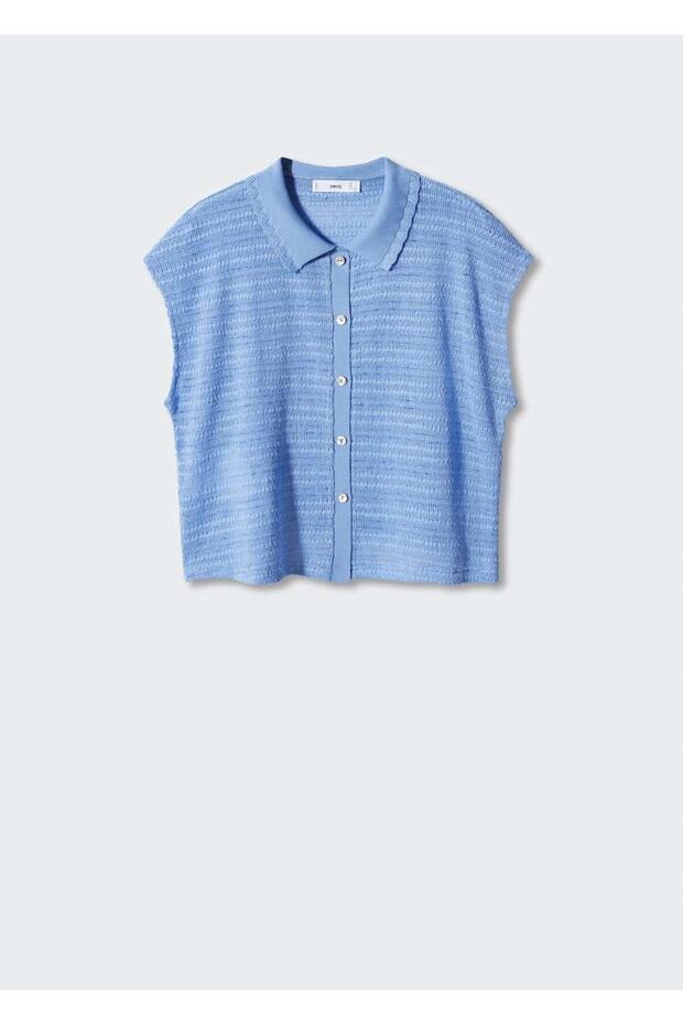 Gömlek yaka dokuma üst - 3