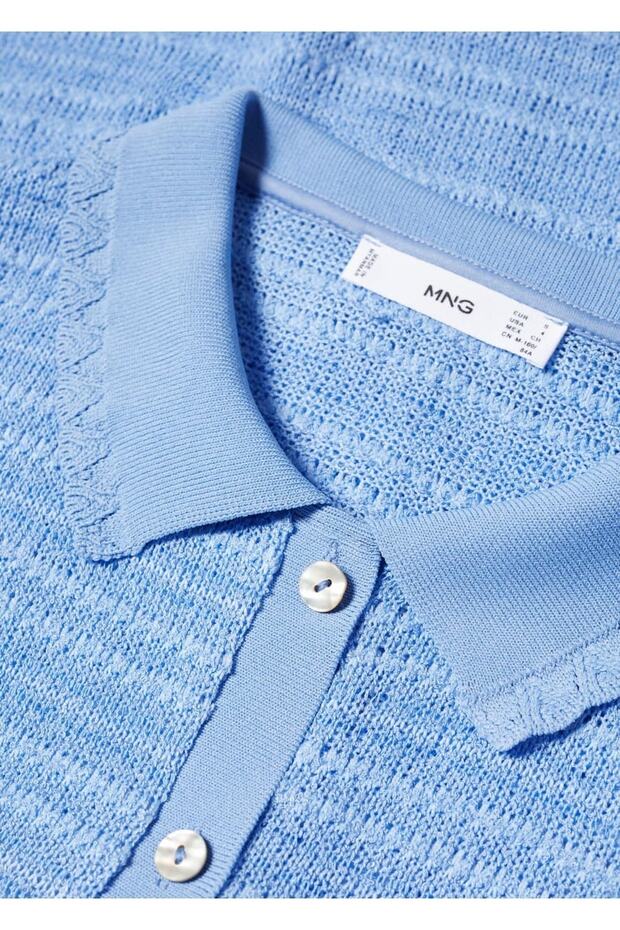 Gömlek yaka dokuma üst - 5