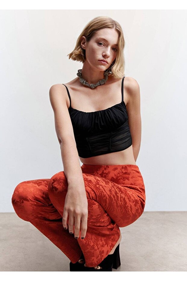 Yarı Transparan Korse Bluz - 8