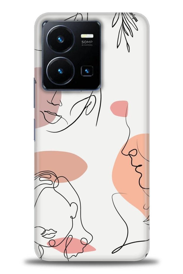 حافظة لهاتف Vivo Y35 مطبوعة بدقة HD - صور ظلية + واقي شاشة كامل