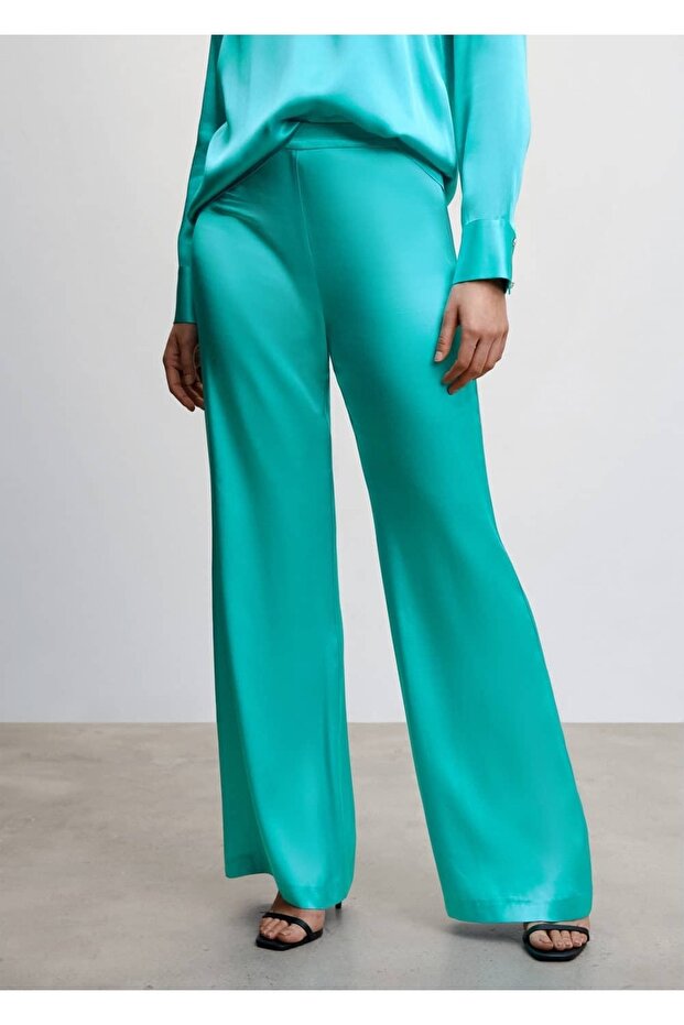 Saten Palazzo Pantolon - 1