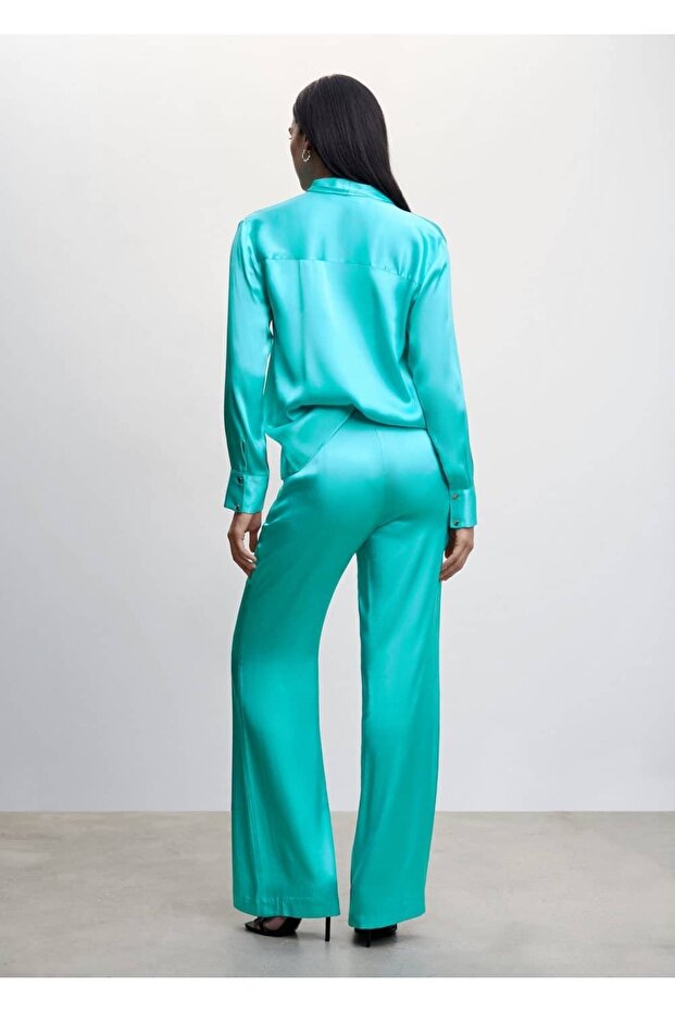 Saten Palazzo Pantolon - 4