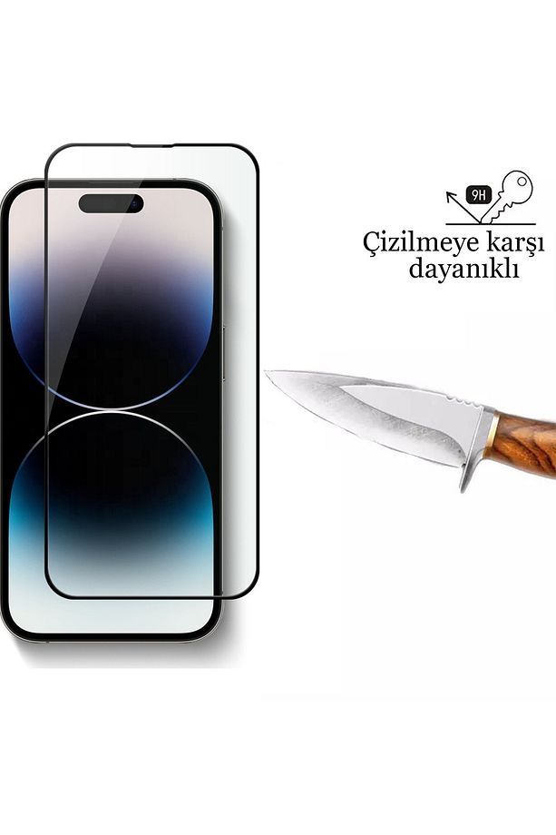 iPhone 14 Pro Max Kırılmaz Cam 5D Tam Kaplayan 9H Temperli Ekran Koruyucu - 3