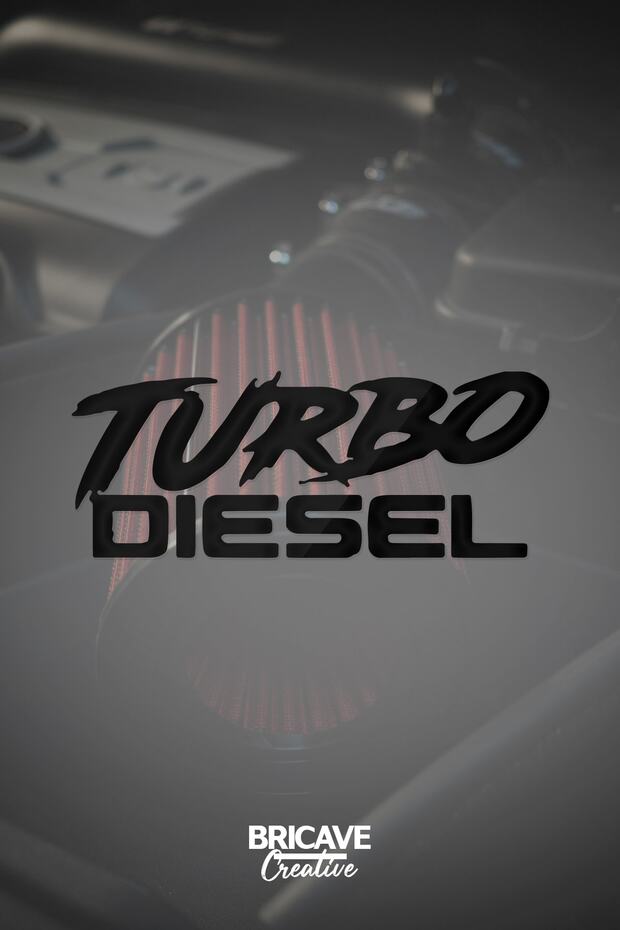 Turbo Diesel Lettering JDM Car-Motorcycle Windshield Label Sticker 28x11cm