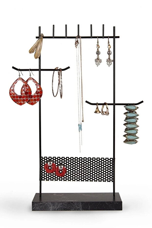 Premium Black and White Comprehensive Jewelry Stand
