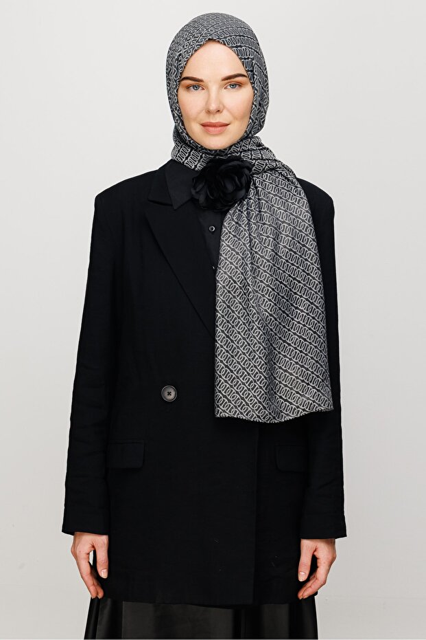 Forever Pattern Shiny Jacquard Shawl - 1