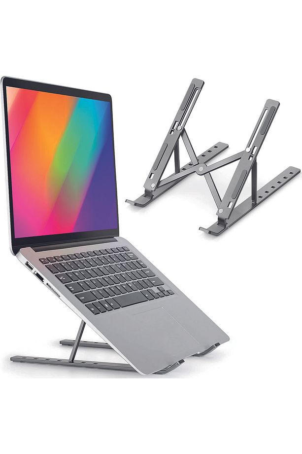 Laptop Yükseltici Stand Ayarlanabilir Macbook Notebook Altlık Metal Dizüstü Bilgisayar Tutucu - 1
