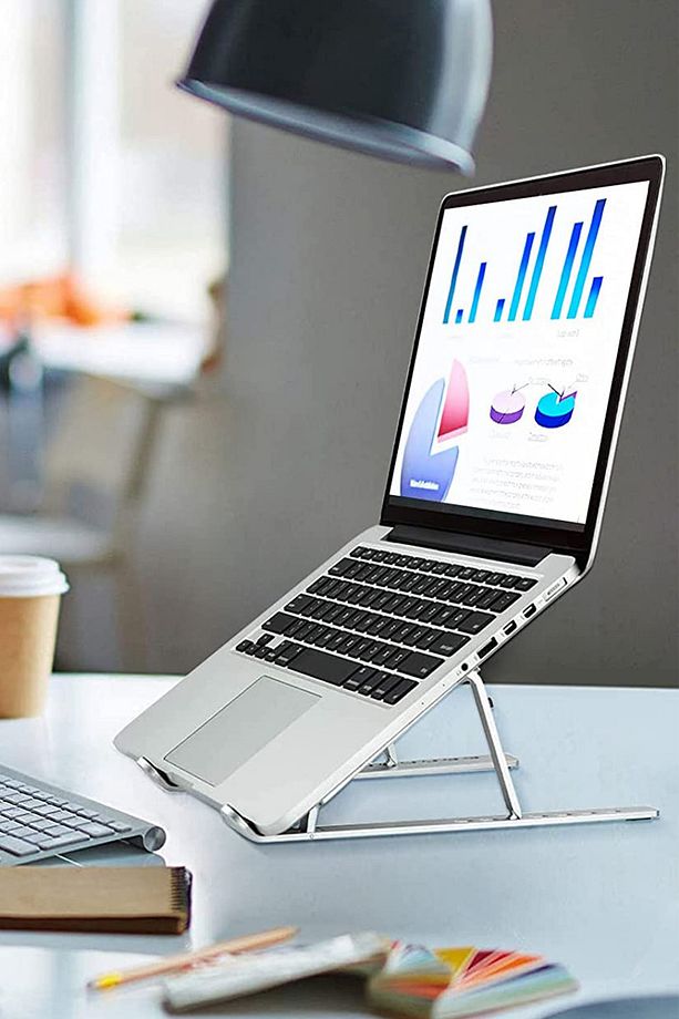 Laptop Yükseltici Stand Ayarlanabilir Macbook Notebook Altlık Metal Dizüstü Bilgisayar Tutucu - 7
