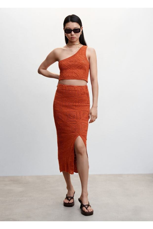 Asimetrik Kroşe Bluz - 2