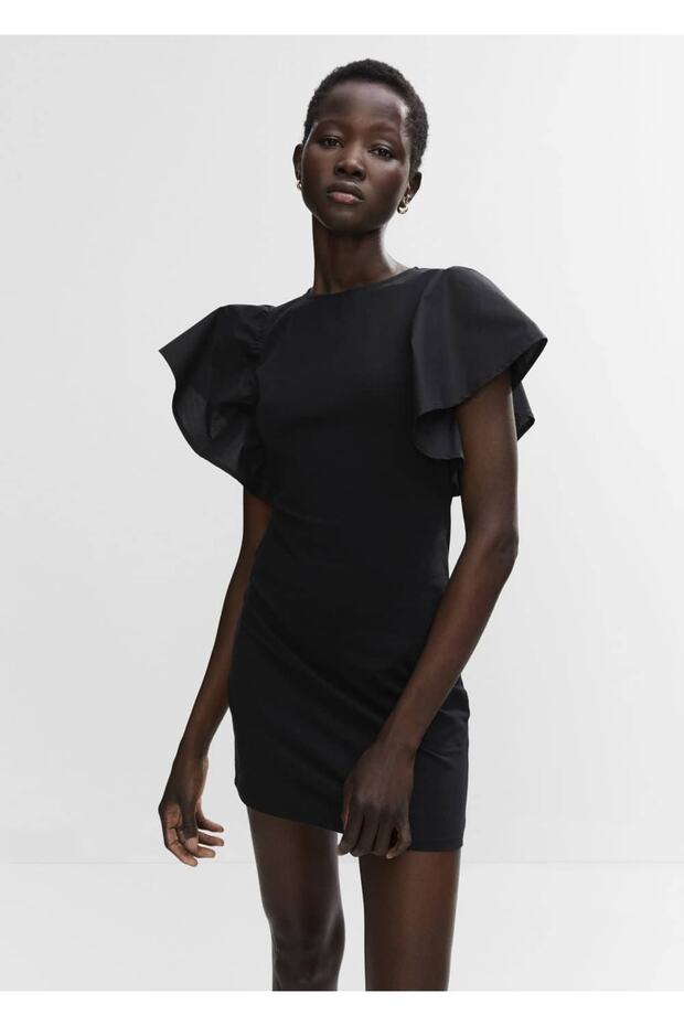 Kol Detaylı Elbise - 1