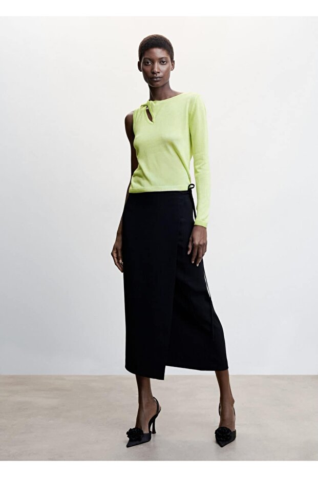 Asimetrik Ince Triko Kazak - 2