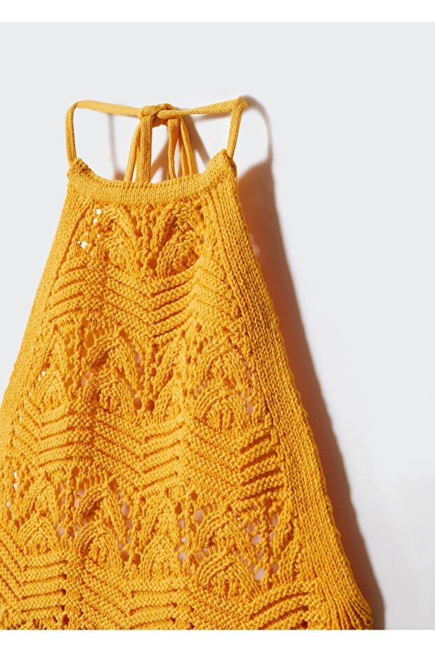 Halter Yakalı Kroşe Bluz - 5