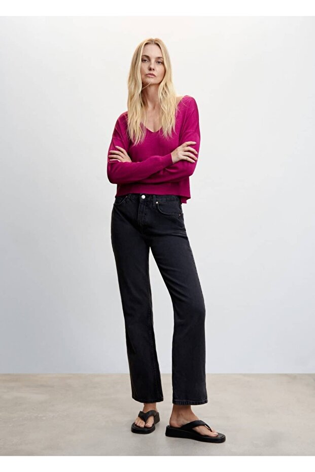 V Yaka Ince Triko Kazak - 2