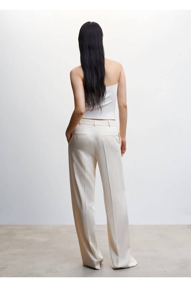 Metal Detaylı Halter Yaka Bluz - 4