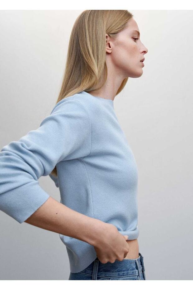 Kayık Yaka Ince Triko Kazak - 6