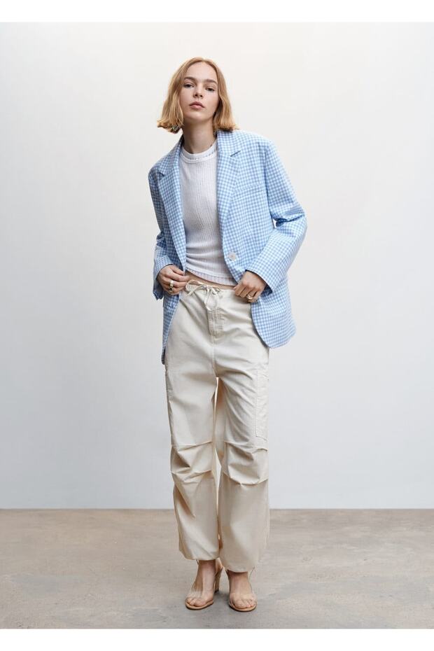 Gingham Blazer Jacket - 2