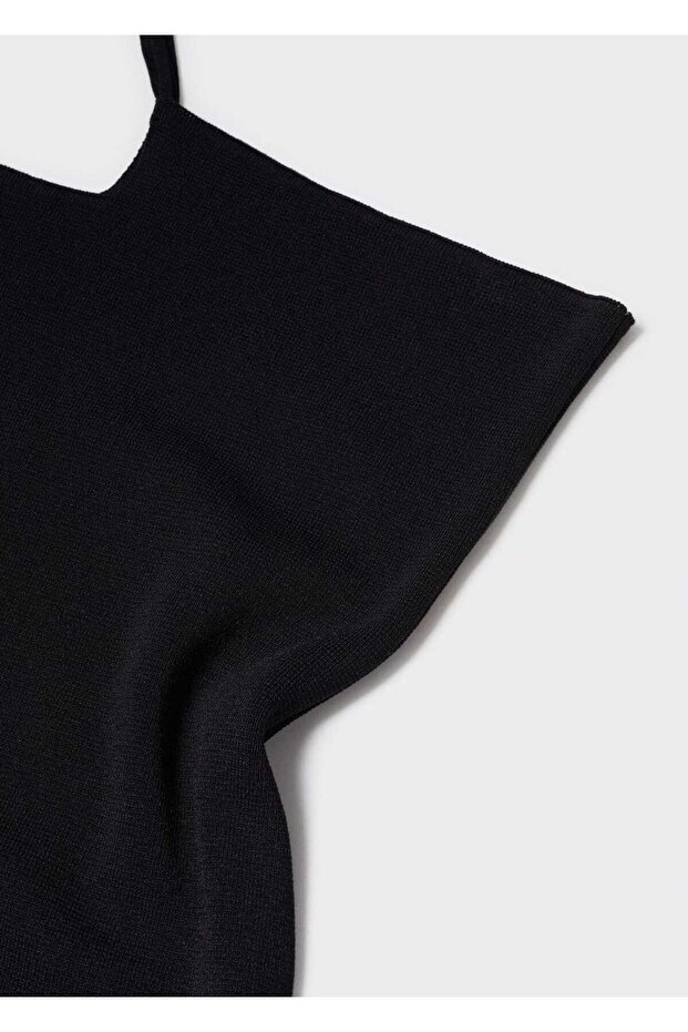 Asimetrik Yaka Elbise - 5