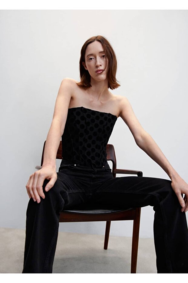 Puantiyeli Korse Bluz - 5