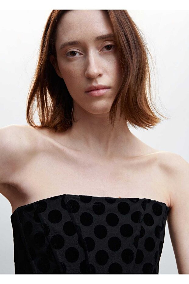 Puantiyeli Korse Bluz - 8