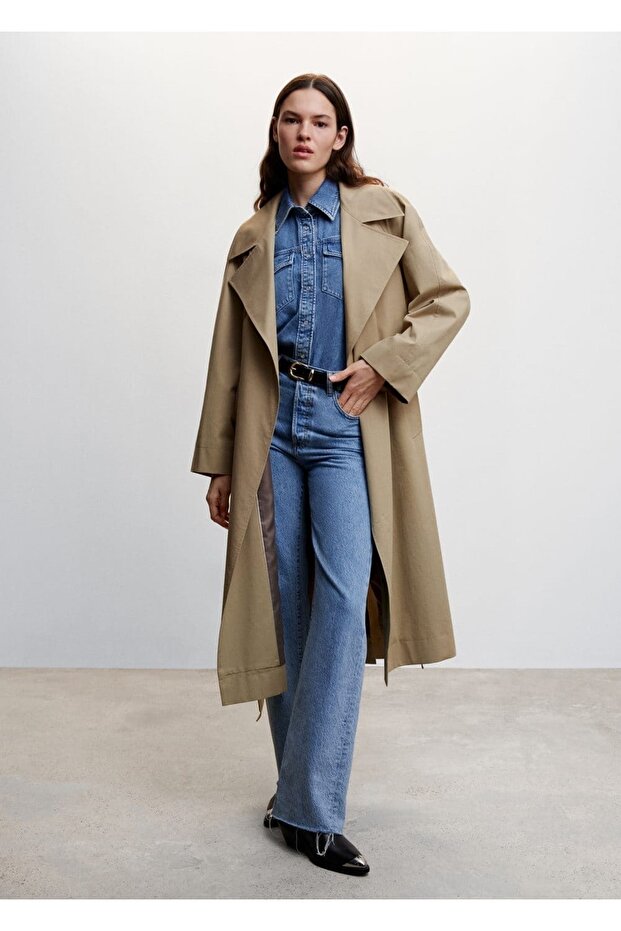 Oversize Pamuklu Trençkot - 2