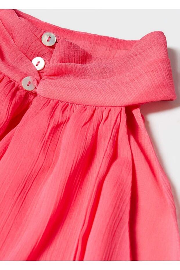 Halter Yaka Bağ Detaylı Bluz - 5