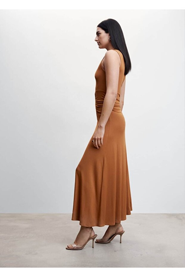 Beli Büzgülü Elbise - 1