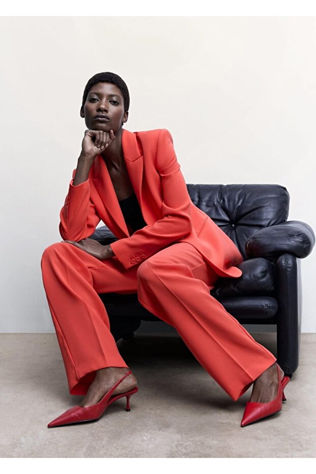 Wideleg Kumaş Pantolon - 5