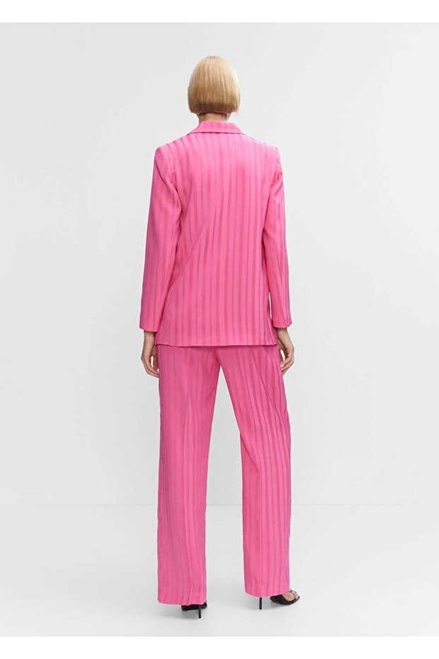 Çizgili kumaş blazer - 4
