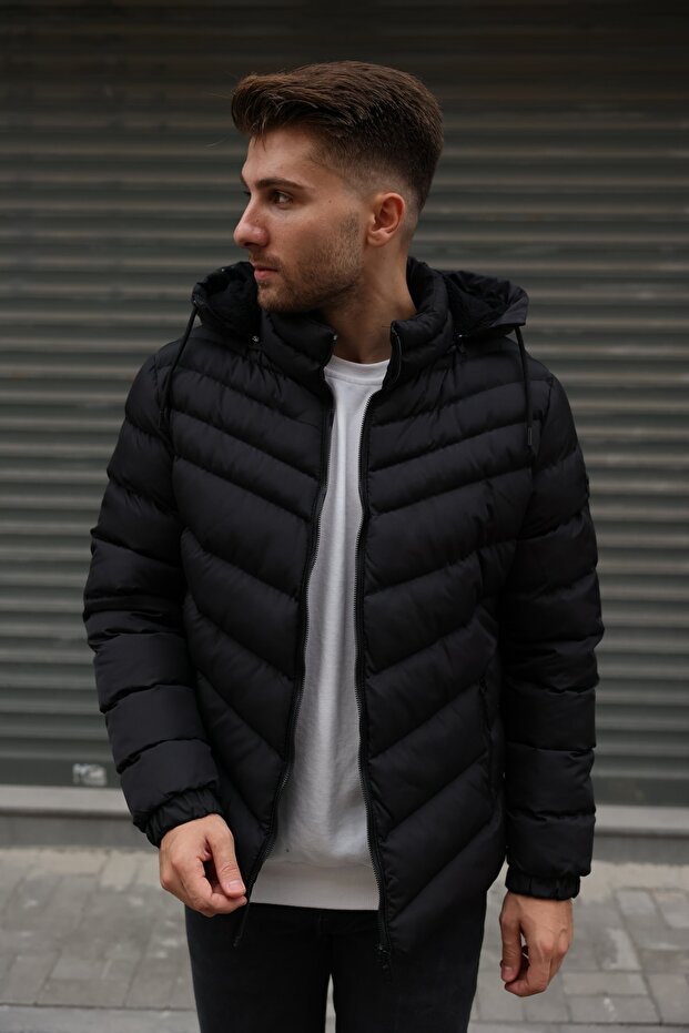 Men's Fur Lined Puffer Coat
