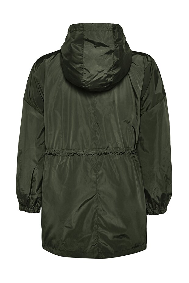 Khaki Oversize Kurtka Przeciwdeszczowa Z Kapturem VIBRATION TWOAW24MO00160 - 14