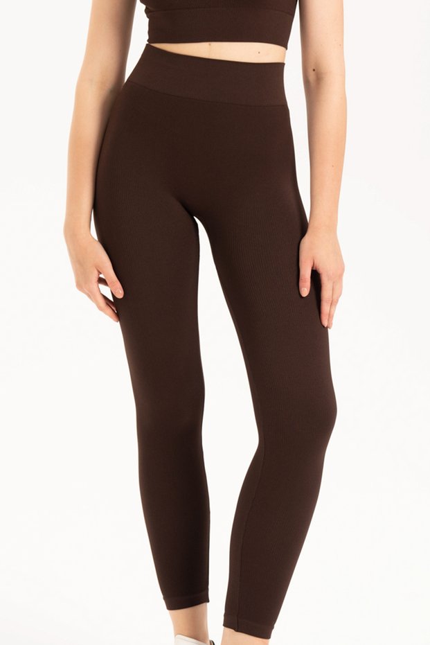 Women's High Waist Seamless Ribbed Recovery Sports Leggings 9001