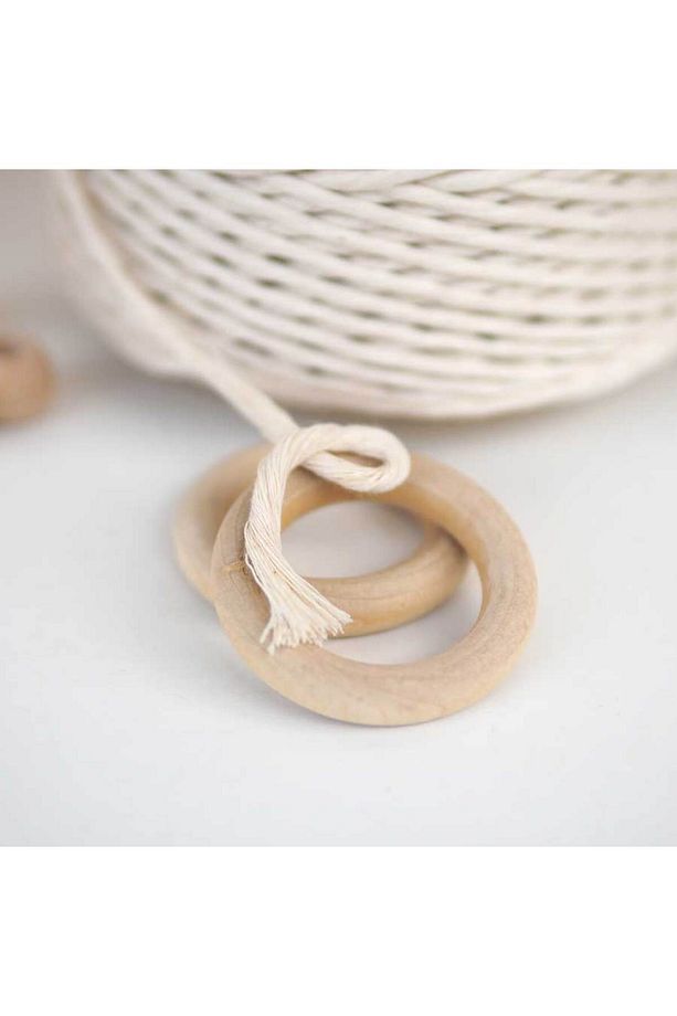 Ekru Tek Burgulu Pamuk İp String Makrome İp 3mm - 1KG - 2