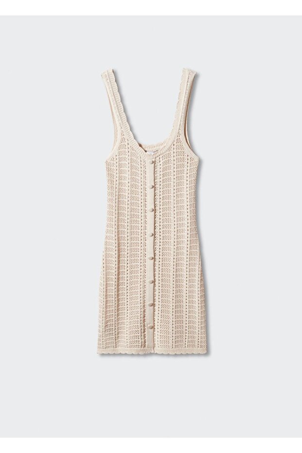 Düğmeli triko elbise - 11