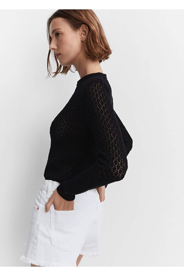 Yırtık denim şort - 17