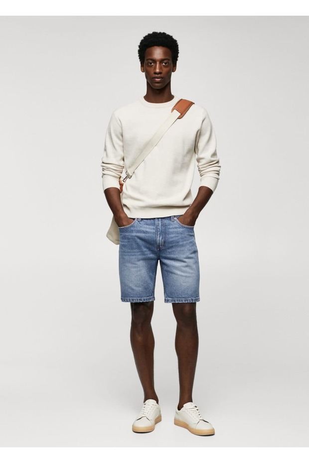 Regular fit denim bermuda şort - 17