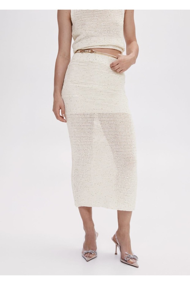 Ajur Örgü Triko Etek - 15