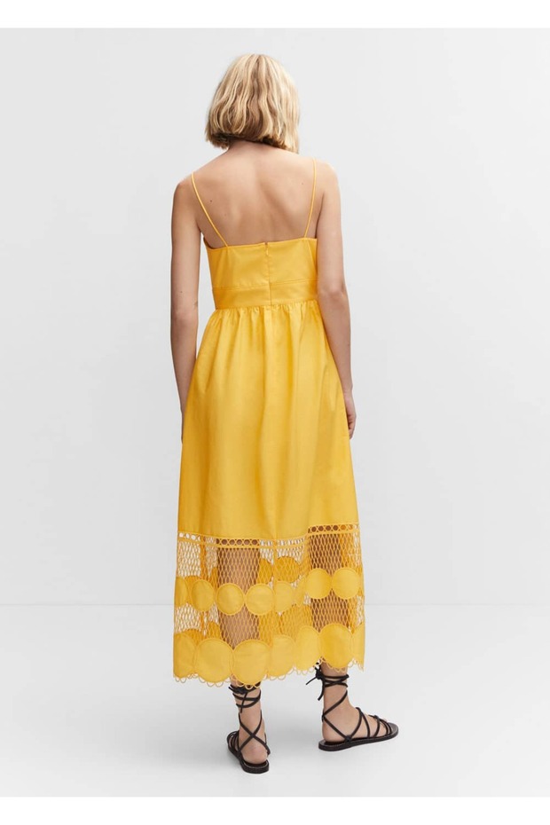 Işleme Parçalı Elbise - 4