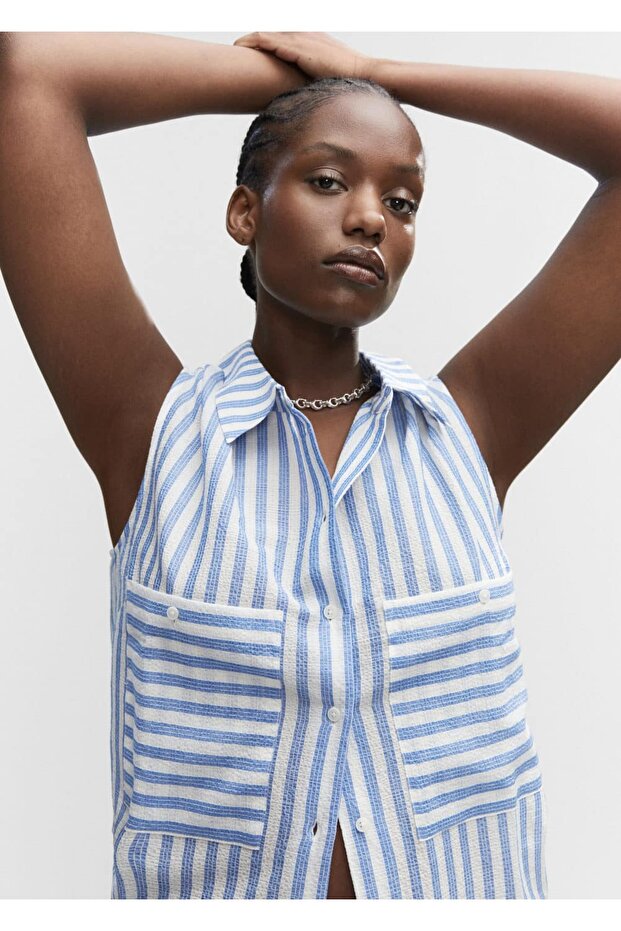 Desenli Kolsuz Gömlek - 21