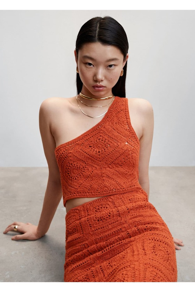 Asimetrik Kroşe Bluz - 13